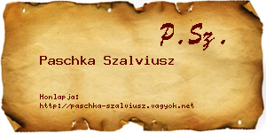 Paschka Szalviusz névjegykártya